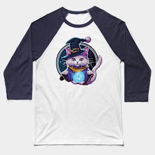 Wizard Cat Ponders The Orb Baseball T-Shirt